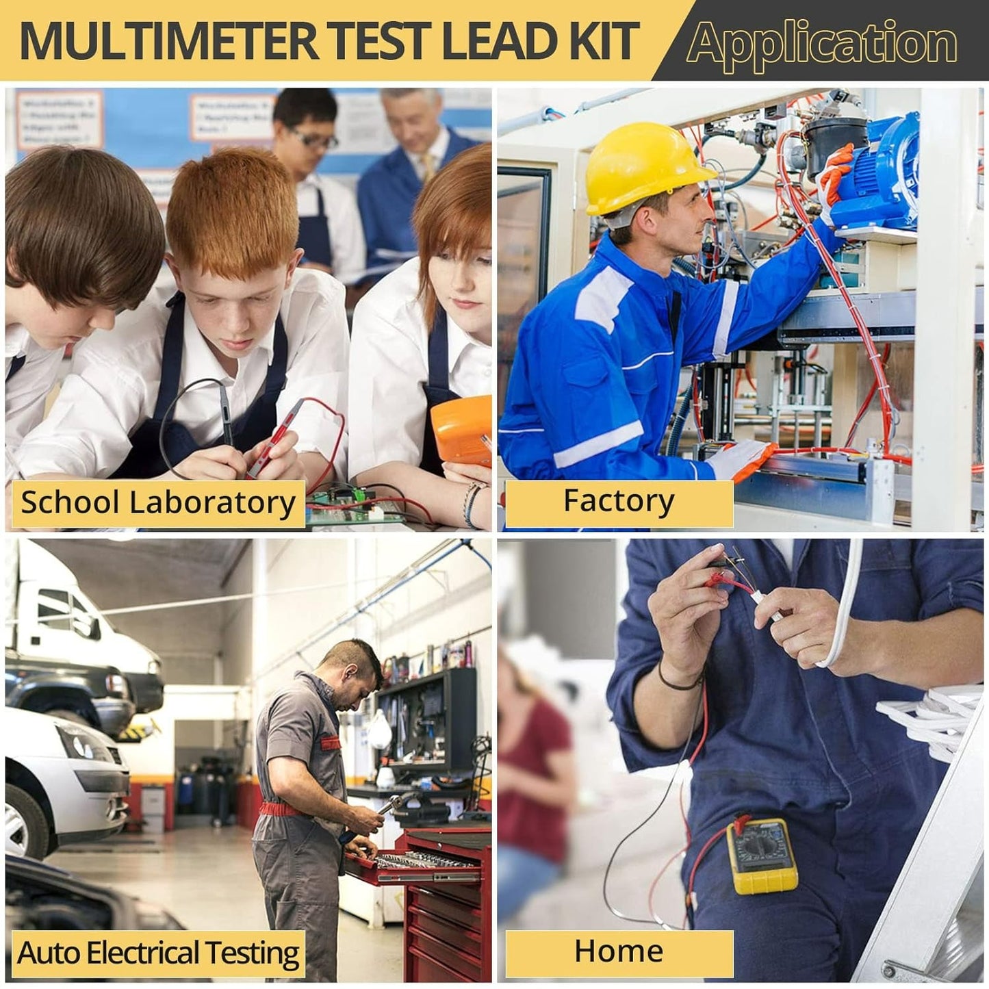 AMTOVL Multi Test Leads Kit, 24-in-1 Electrical Multimeter Test Lead with Alligator Clips, Test Probe, Spring Grabber,Banana Plug - Volt Meter Leads for Voltage Circuit Tester