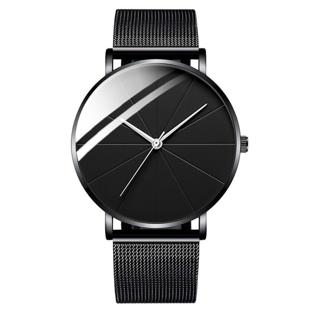 2022 Minimalist Men's Fashion Watches Simple Men Business Ultra Thin Stainless Steel Mesh Belt Quartz Watch relogio masculino
