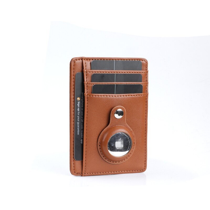 PU Leather Man Airtags Wallet Casekey For Apple Airtags Anti-lost Protective Cover Stand Multifunctional Card Holder Clip Case