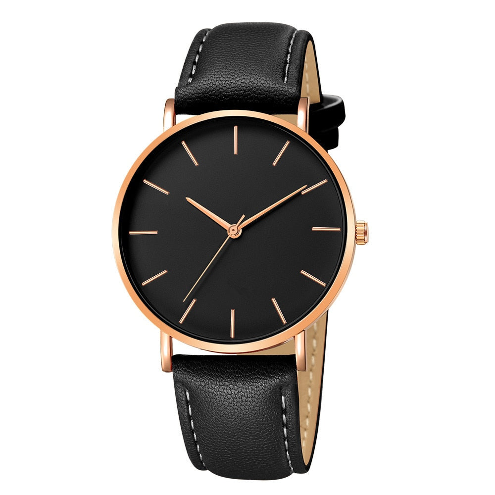 Luxury Men's Watch 2023 New Fashion Simple Leather Gold Silver Dial Men Watches Casual Quartz Clock Relogio Erkek Kol Saati