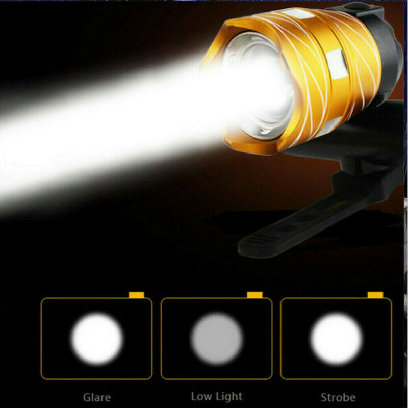 USB Rechargeable 15000LM XM-L T6 LED MTB Bike Front Rear Headlight Bicycle Front Light