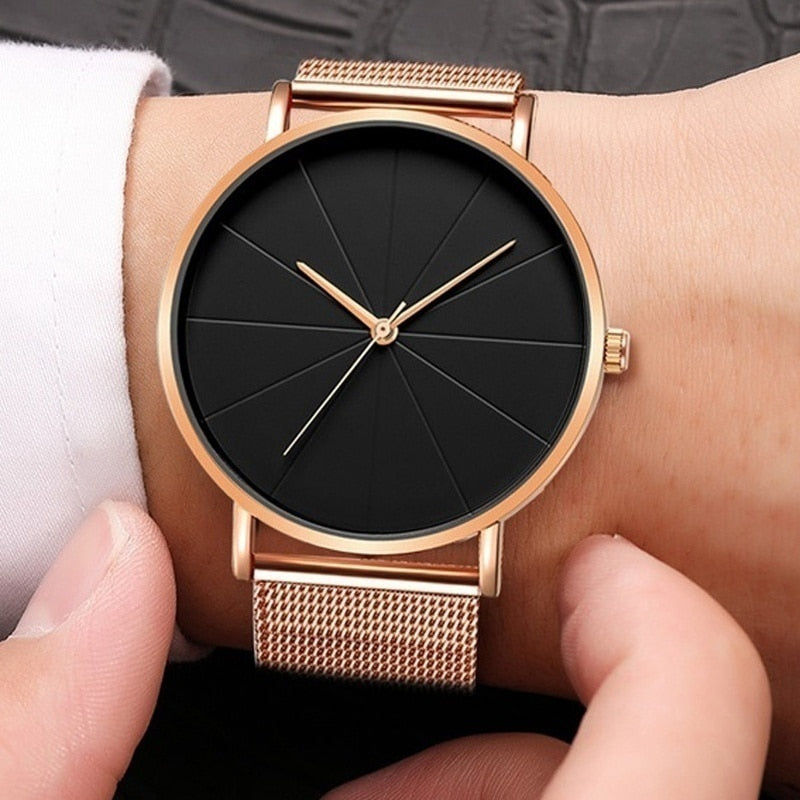 2022 Minimalist Men's Fashion Watches Simple Men Business Ultra Thin Stainless Steel Mesh Belt Quartz Watch relogio masculino