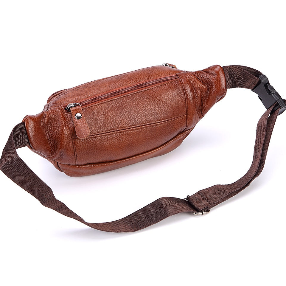 Sac banane en cuir véritable pour hommes, pochette de téléphone, sacoches de marque, sac banane de voyage pour hommes