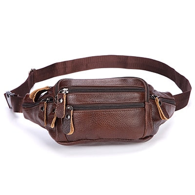 Sac banane en cuir véritable pour hommes, pochette de téléphone, sacoches de marque, sac banane de voyage pour hommes