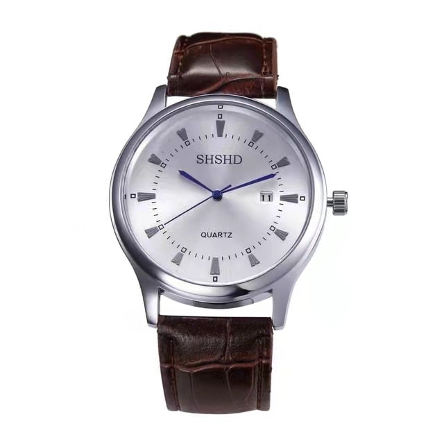 WOKAI high quality Chinese wind Jinlong Geely men's belt quartz watch Men's business sports students waterproof luminous clock