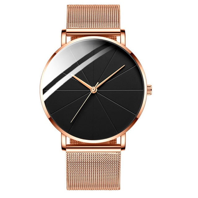 2022 Minimalist Men's Fashion Watches Simple Men Business Ultra Thin Stainless Steel Mesh Belt Quartz Watch relogio masculino
