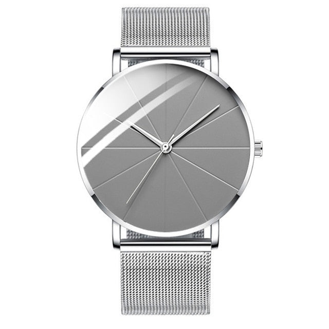 2022 Minimalist Men's Fashion Watches Simple Men Business Ultra Thin Stainless Steel Mesh Belt Quartz Watch relogio masculino