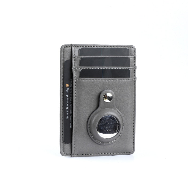 PU Leather Man Airtags Wallet Casekey For Apple Airtags Anti-lost Protective Cover Stand Multifunctional Card Holder Clip Case