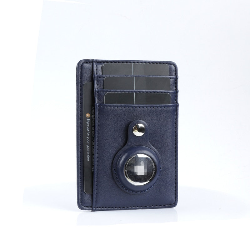 PU Leather Man Airtags Wallet Casekey For Apple Airtags Anti-lost Protective Cover Stand Multifunctional Card Holder Clip Case