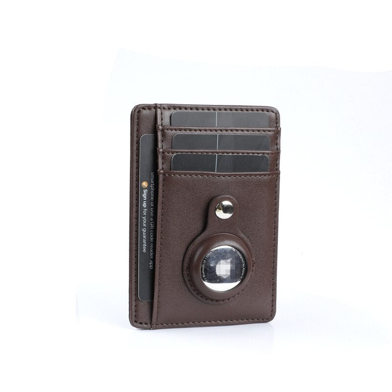 PU Leather Man Airtags Wallet Casekey For Apple Airtags Anti-lost Protective Cover Stand Multifunctional Card Holder Clip Case