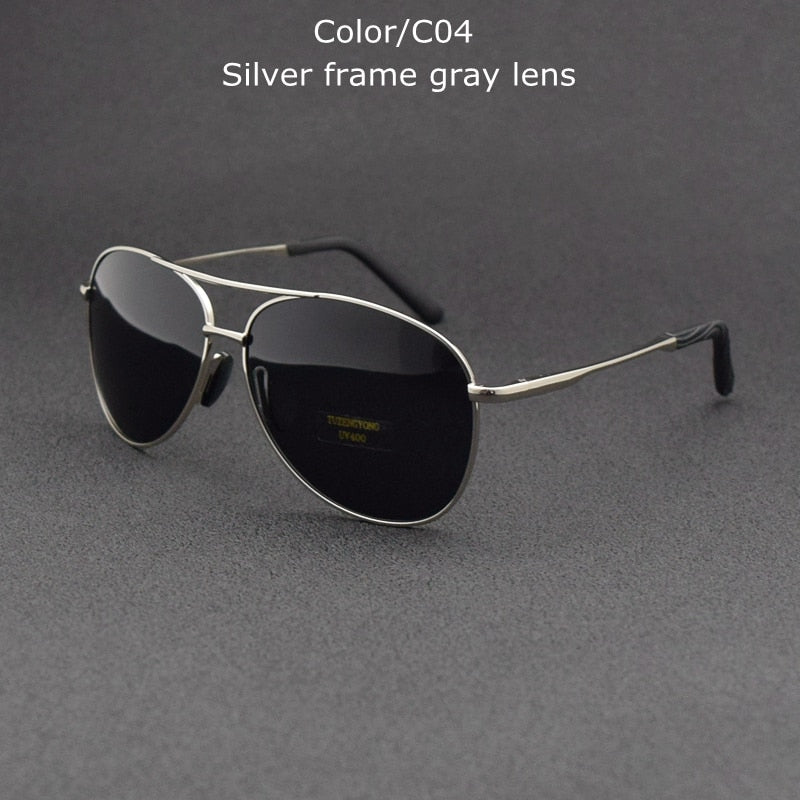 TUZENGYONG 2023 Brand Alloy Men's Sunglasses Polarized UV400 Lens Sun Glasses For Men Pilot Eyewear Oculos de sol High Quality