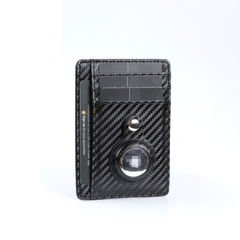 PU Leather Man Airtags Wallet Casekey For Apple Airtags Anti-lost Protective Cover Stand Multifunctional Card Holder Clip Case