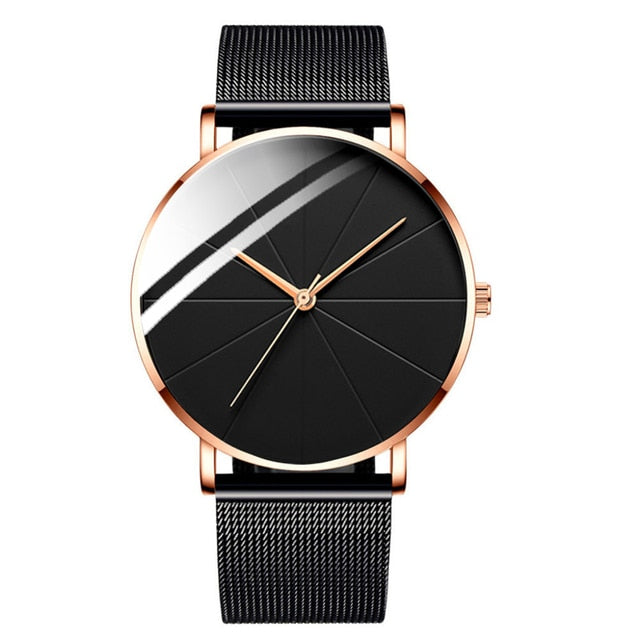 2022 Minimalist Men's Fashion Watches Simple Men Business Ultra Thin Stainless Steel Mesh Belt Quartz Watch relogio masculino