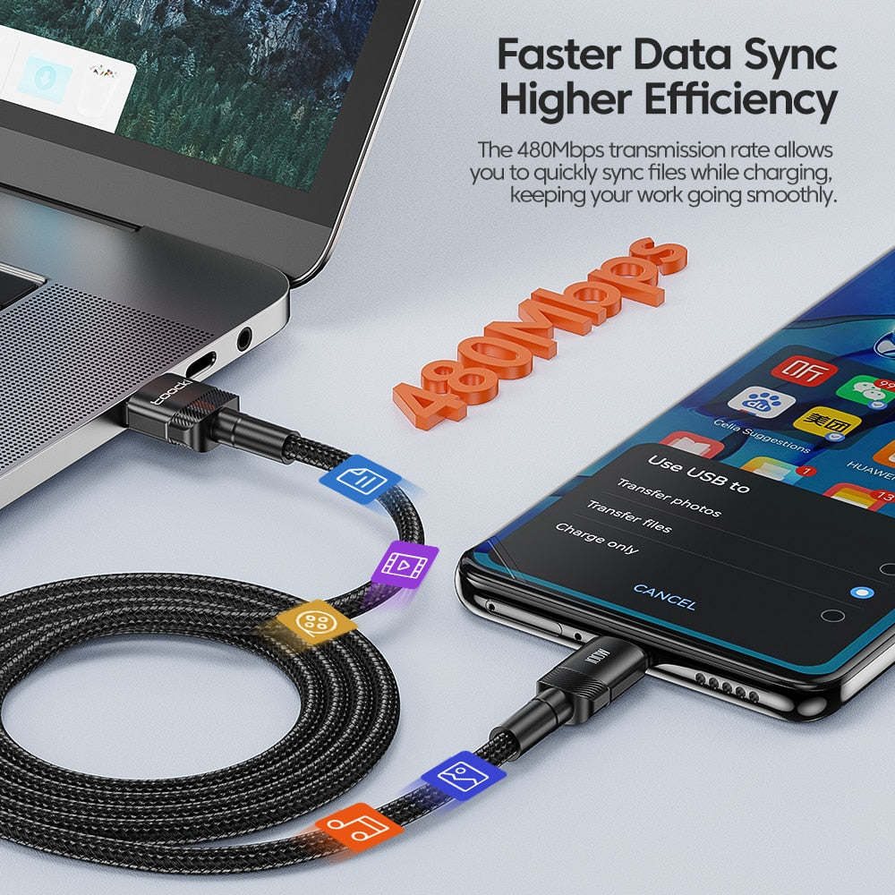 Toocki 6A USB Type C Cable For Huawei Honor 100W/66W Fast Charging Charger USB C Data Cord Cable For Xiaomi Poco Oneplus Samsung