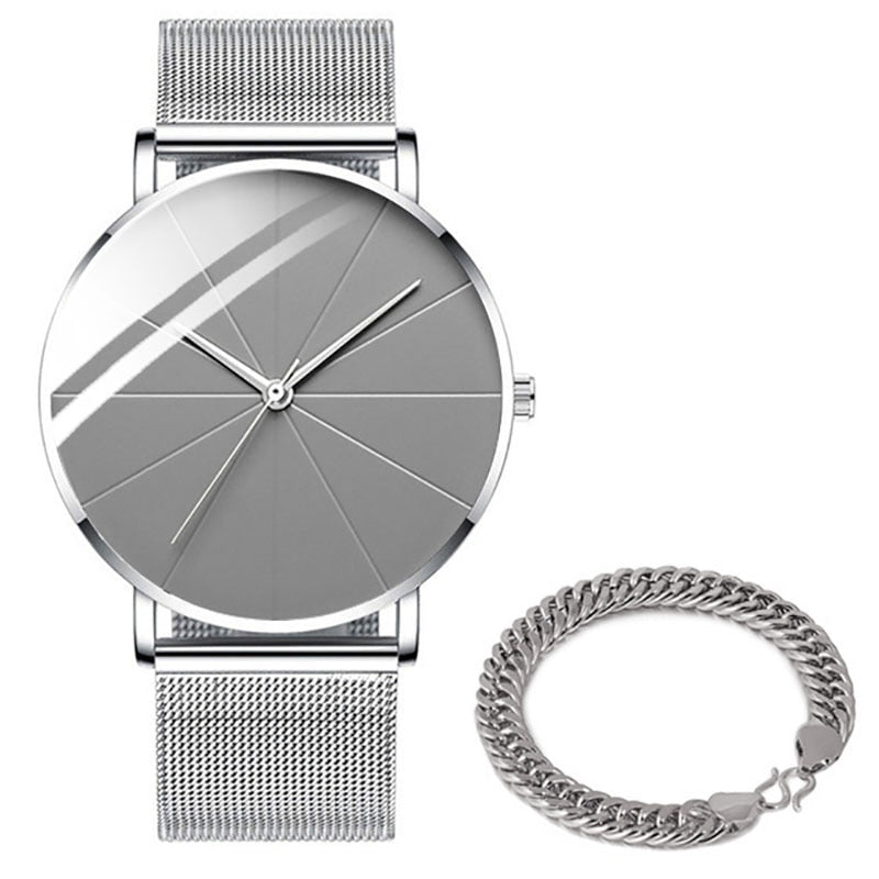 2022 Minimalist Men's Fashion Watches Simple Men Business Ultra Thin Stainless Steel Mesh Belt Quartz Watch relogio masculino