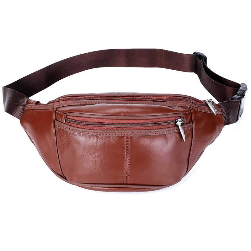 Sac banane en cuir véritable pour hommes, pochette de téléphone, sacoches de marque, sac banane de voyage pour hommes