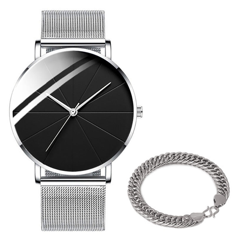 2022 Minimalist Men's Fashion Watches Simple Men Business Ultra Thin Stainless Steel Mesh Belt Quartz Watch relogio masculino