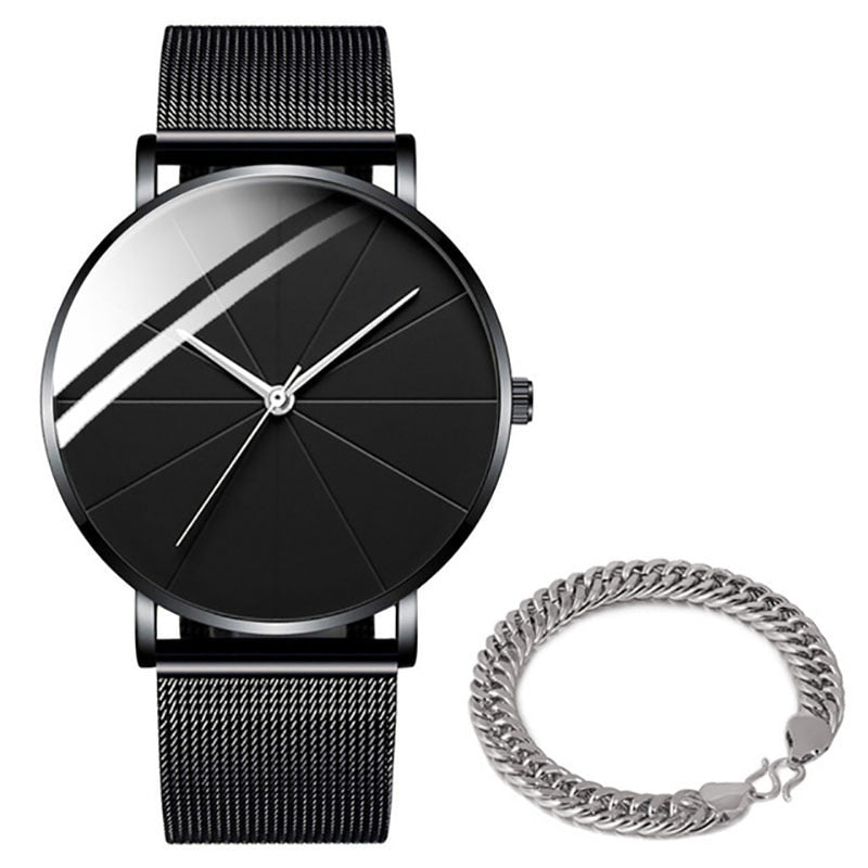 2022 Minimalist Men's Fashion Watches Simple Men Business Ultra Thin Stainless Steel Mesh Belt Quartz Watch relogio masculino