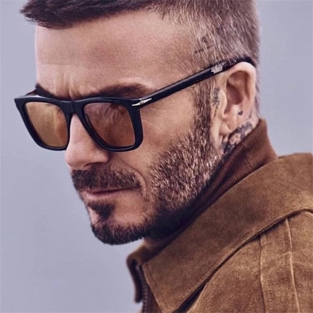 2022 Classic Men's Square Sunglasses Fashion Brand Designer Rivet Retro Women Sun Glasses UV400  Beckham Style Driver Eyewear
