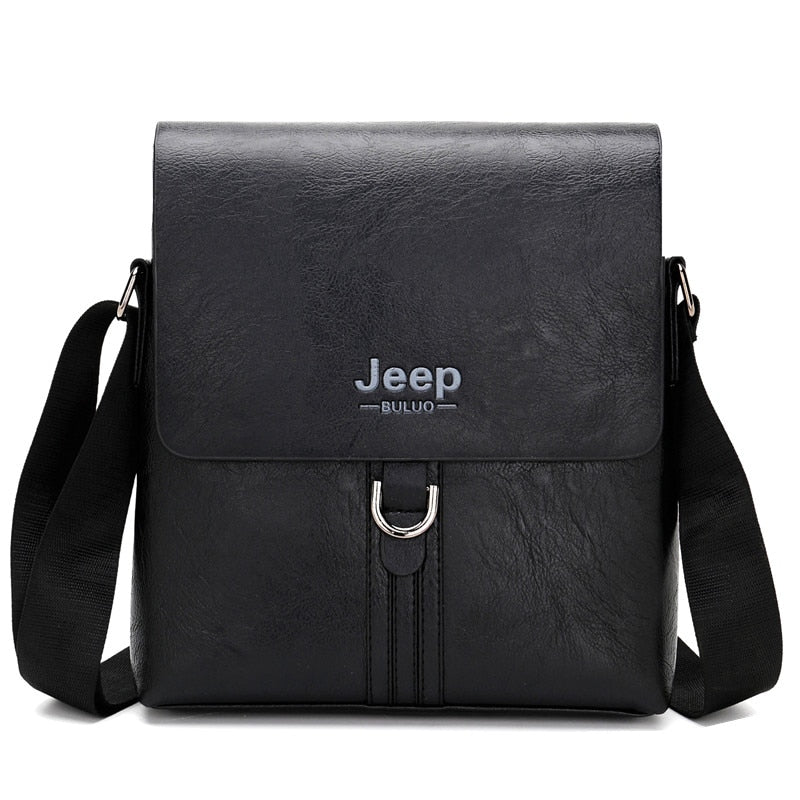 JEEP BULUO Classic Design Business Man Bag Vintage Brand Mens Messenger Bag Casual Shoulder Bag For Male bolsa Hot New Black