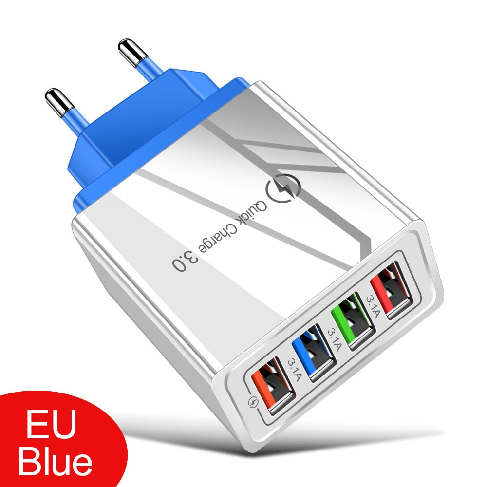 EU/US Plug USB Charger Quick Charge 3.0 For Phone Adapter for iPhone 12 Pro Max Tablet Portable Wall Mobile Charger Fast Charger