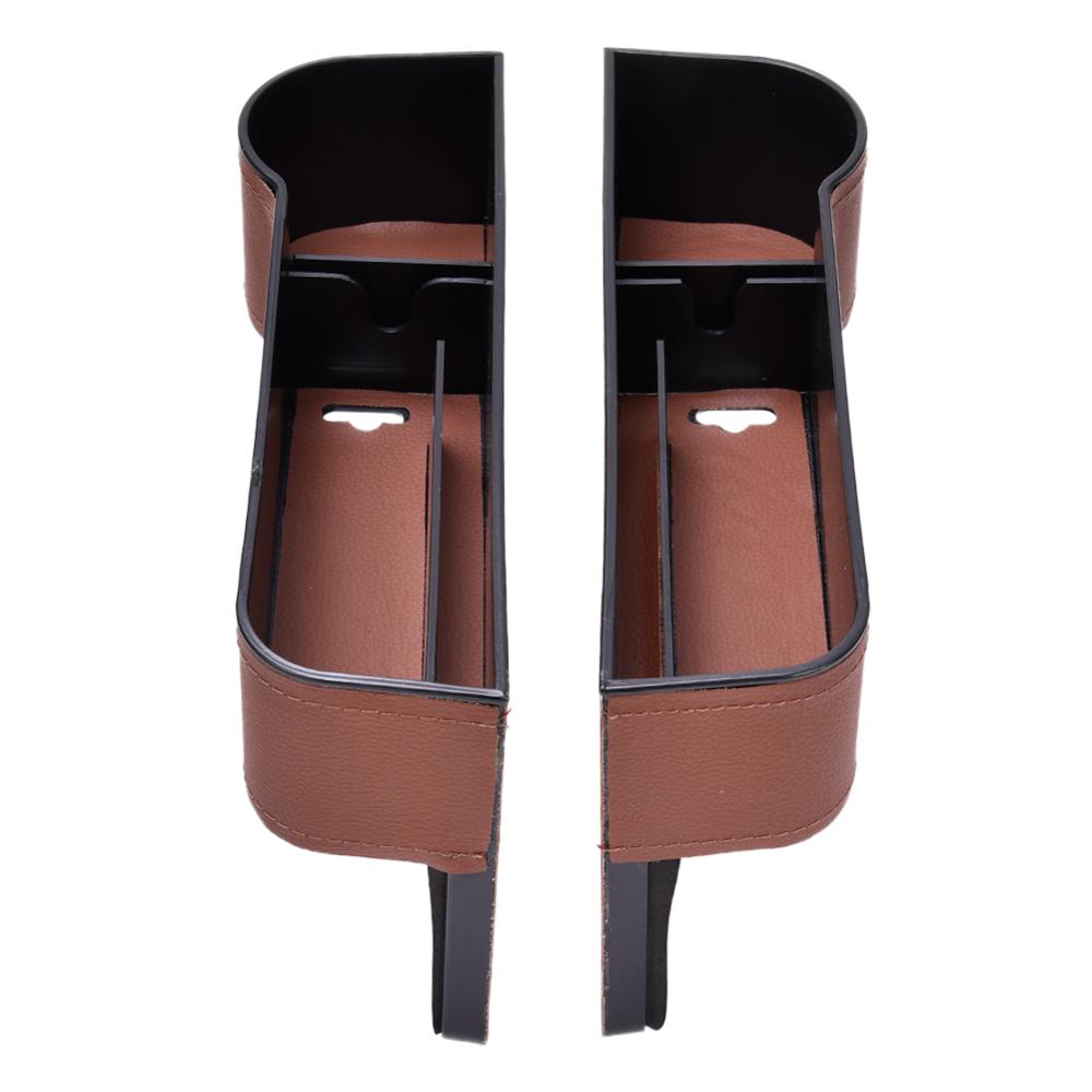 Car Seat Gap Storage Box Cup PU Leather Pocket Catcher Organizer Phone Bottle Cups Holder Multifunctional Car Accessories