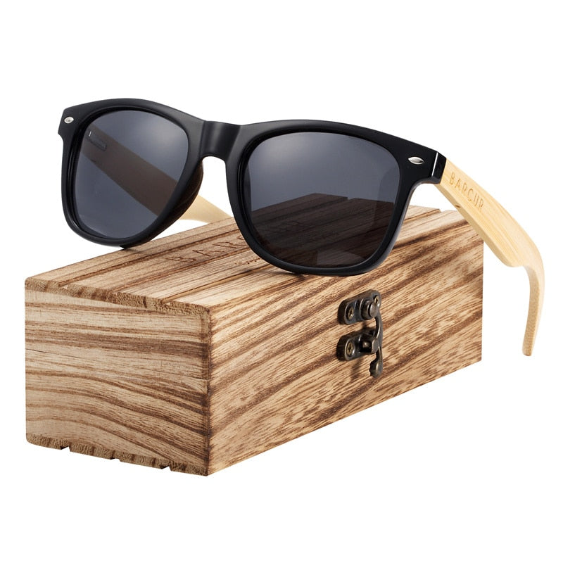 BARCUR Wood Sunglasses Spring Hinge Handmade Bamboo Sunglasses Men Wooden Sun glasses Women Polarized Oculos de sol masculino