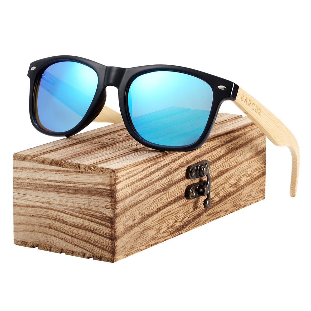 BARCUR Wood Sunglasses Spring Hinge Handmade Bamboo Sunglasses Men Wooden Sun glasses Women Polarized Oculos de sol masculino