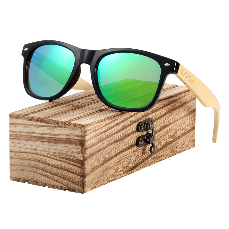 BARCUR Wood Sunglasses Spring Hinge Handmade Bamboo Sunglasses Men Wooden Sun glasses Women Polarized Oculos de sol masculino