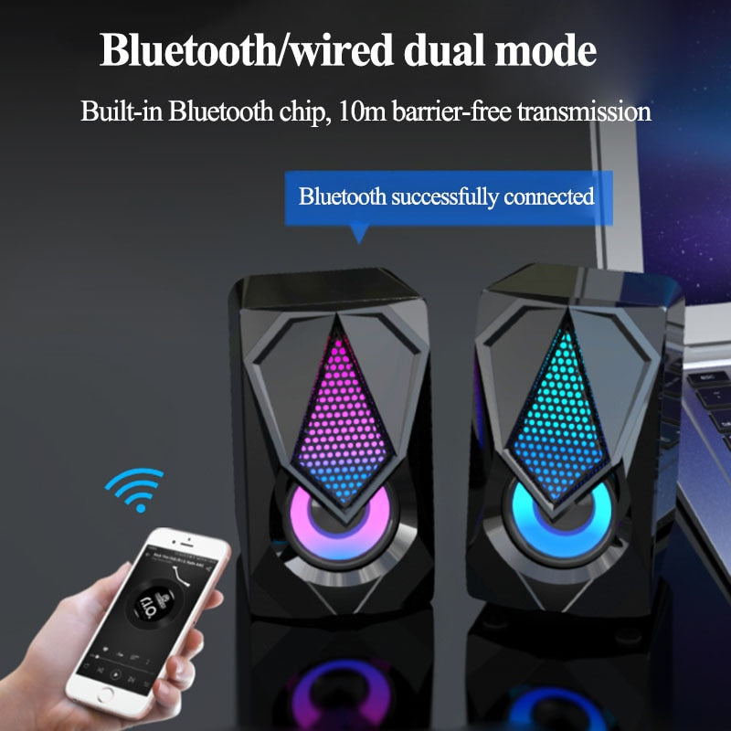 USB Wired Computer Speakers bluetooth speaker column Subwoofer Audio Speaker Multimedia Loudspeaker  for Laptop Desktop Phone