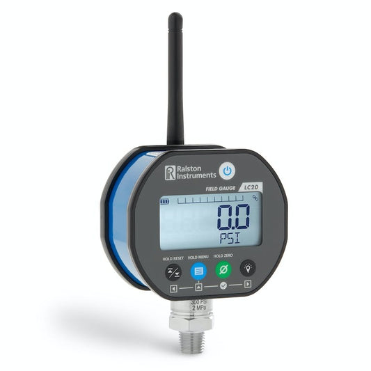 Ralston Field Gauge LC20 Digital Pressure Gauge with Bluetooth, 15,000 psi, ¼" HP female bottom connection