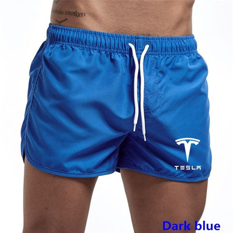 Tesla Men&#39;s Shorts Summer Swimwear Men Swimsuit Swimming Trunks Boxer Short Sexy Beach Shorts Surf Board Men&#39;s Clothing Pants