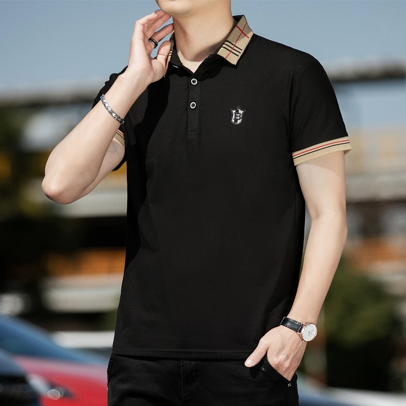 100% Cotton Breathable Brand Polo Shirts Men&#39;s Clothing Summer Tops Short Sleeve Casual Cotton Luxury Quality Fashion Clothes