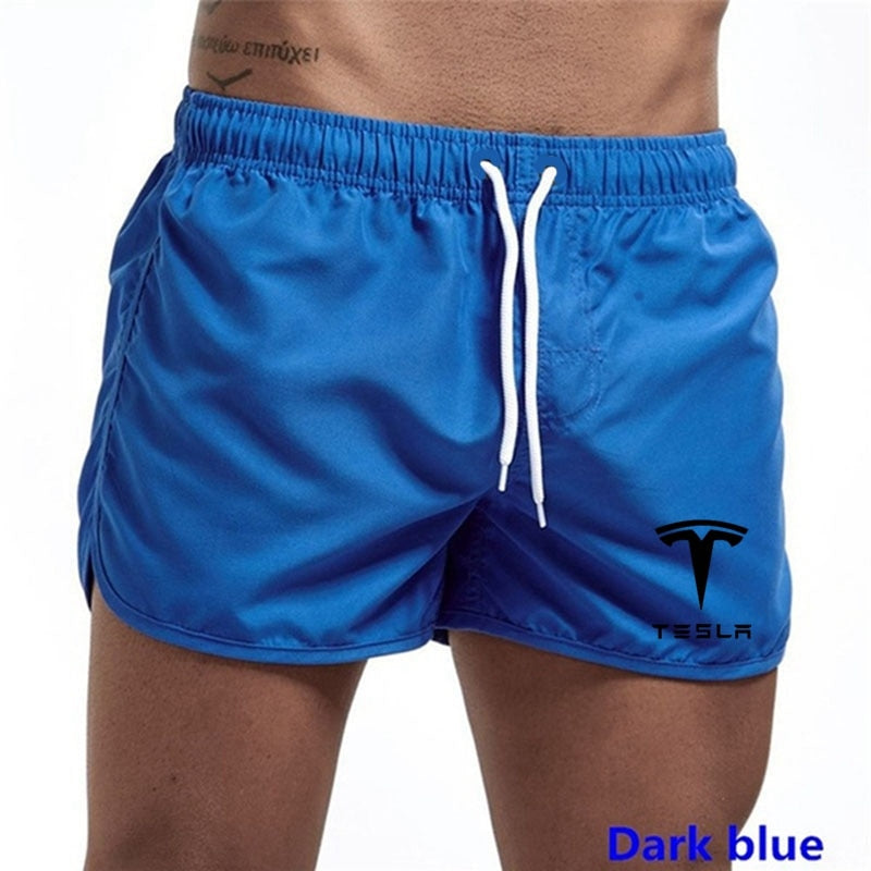 Tesla Men&#39;s Shorts Summer Swimwear Men Swimsuit Swimming Trunks Boxer Short Sexy Beach Shorts Surf Board Men&#39;s Clothing Pants