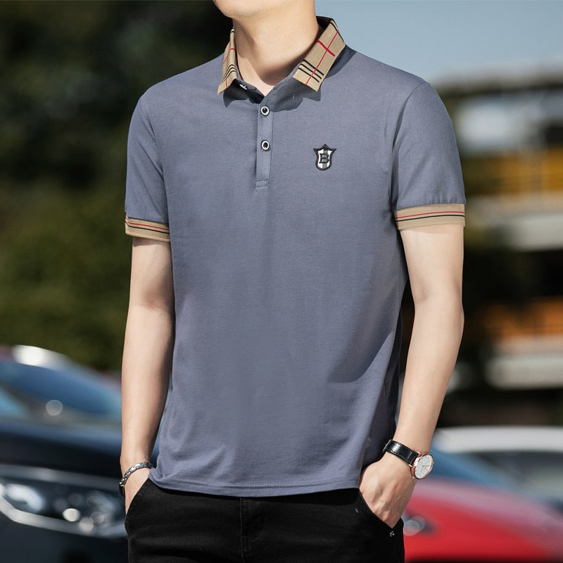 100% Cotton Breathable Brand Polo Shirts Men&#39;s Clothing Summer Tops Short Sleeve Casual Cotton Luxury Quality Fashion Clothes