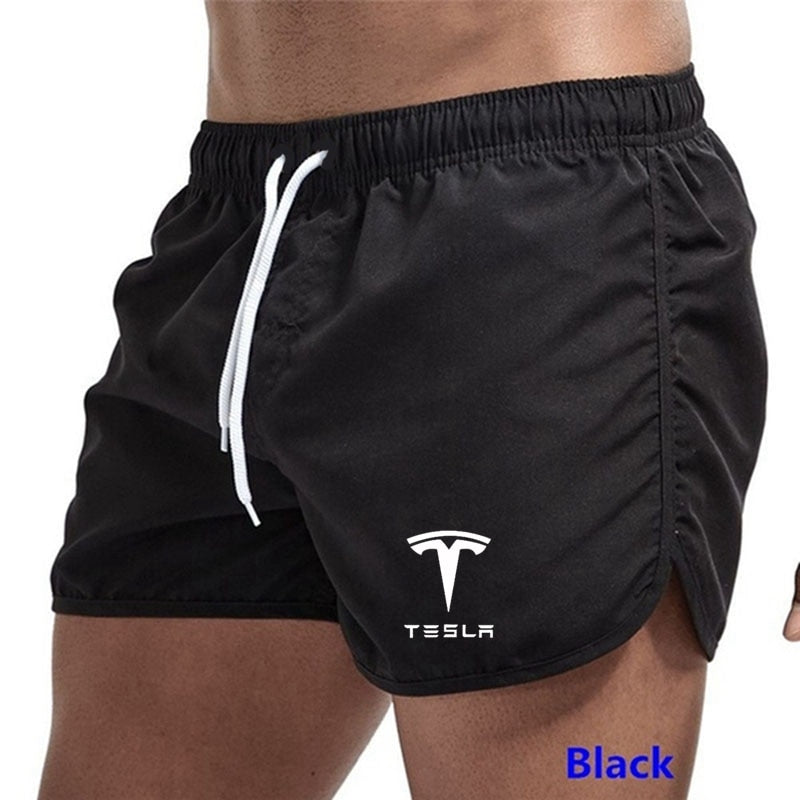 Tesla Men&#39;s Shorts Summer Swimwear Men Swimsuit Swimming Trunks Boxer Short Sexy Beach Shorts Surf Board Men&#39;s Clothing Pants