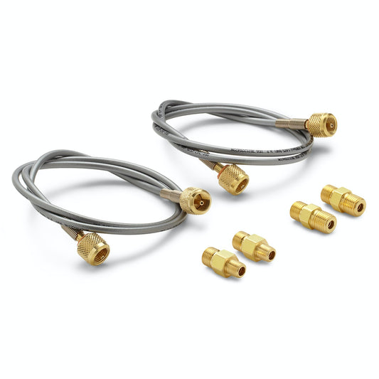 Quick-test hose kit - (2) 6 ft hoses, (2) 1/8" MNPT, (2) 1/4" MNPT adapters, brass