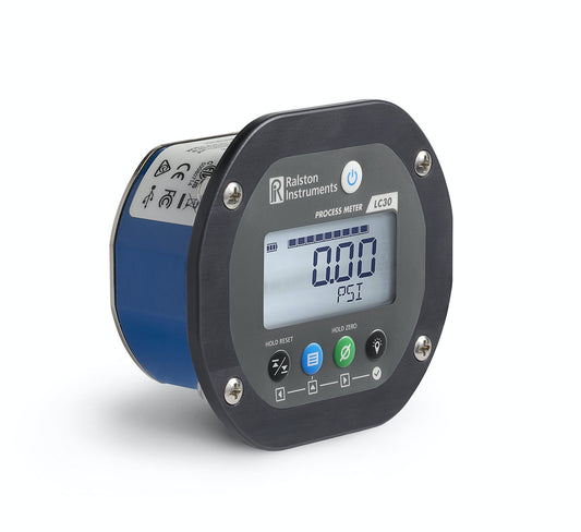 Ralston LC30-GT2M-00-00 Panel-Mounted Pressure Gauge, 5,000 psi, 0.25" male NPT back connection