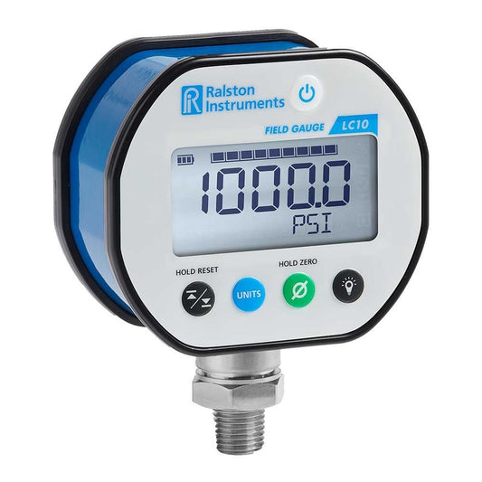 Ralston LC10-GP2M LC10 Pressure Gauge, 1,000 psi/70 bar/7 MPa, 0.25" male NPT bottom connection