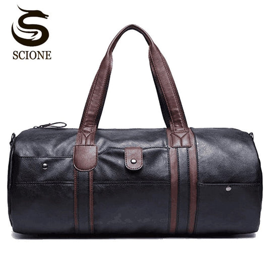 PU Leather Men&#39;s Travel Bags Casual Shoulder Bag Brand Men Messenger Bag Handbag Tote Travel Duffle Bags Vintage Sac De Voyage