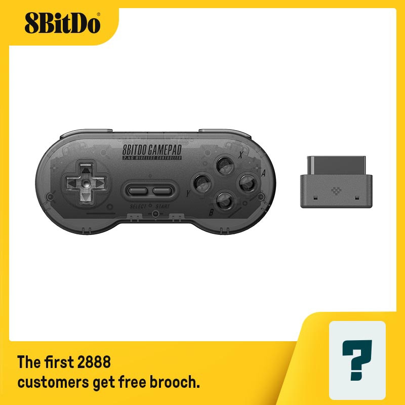 8BitDo SN30 2.4G Wireless Gamepad for Original SNES/SFC (SN/SF/Transparent Edition) - Super NES