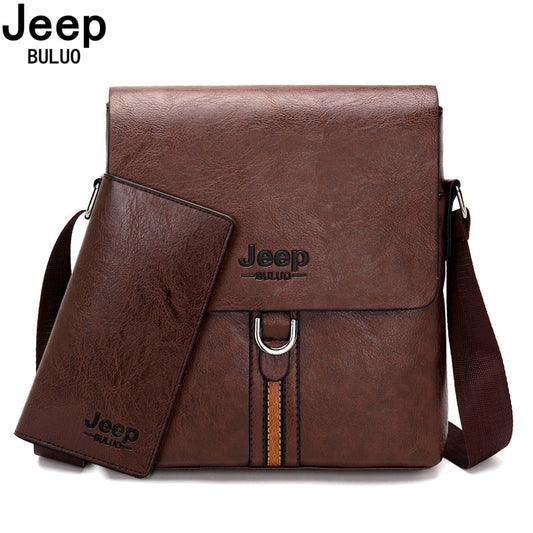 JEEP BULUO Classic Design Business Man Bag Vintage Brand Mens Messenger Bag Casual Shoulder Bag For Male bolsa Hot New Black